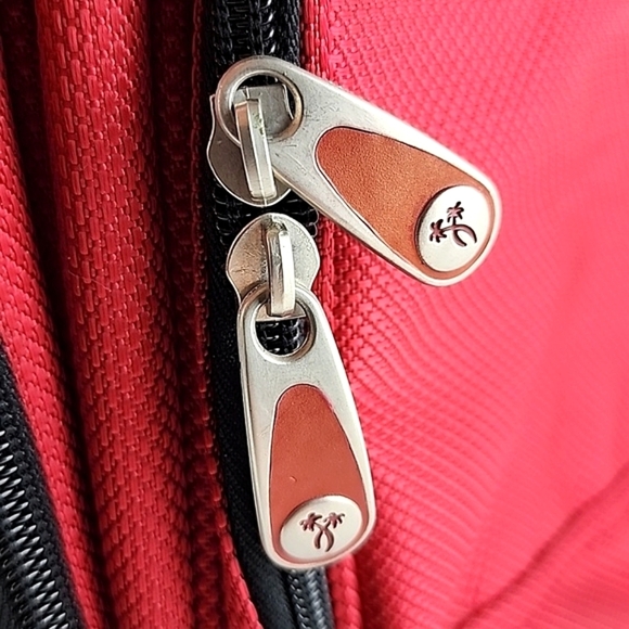 Ricardo Crossbody Bag Red Black Multi  Compartments Adjustable Strap 10" x 9" - Picture 7 of 14